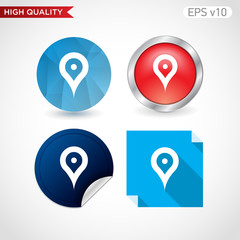 Geo tag icon. Button with geo tag icon. Modern UI vector.
