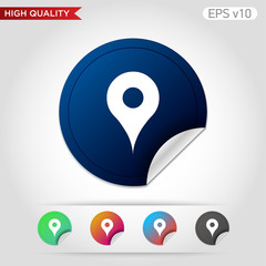 Geo tag icon. Button with geo tag icon. Modern UI vector.