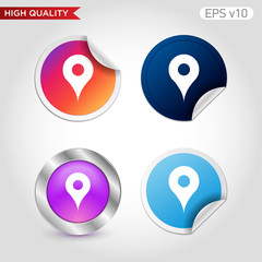 Geo tag icon. Button with geo tag icon. Modern UI vector.