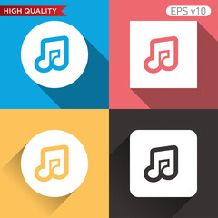 Obraz premium Music icon. Button with music icon. Modern UI vector.