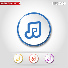 Music icon. Button with music icon. Modern UI vector.