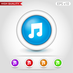Music icon. Button with music icon. Modern UI vector.