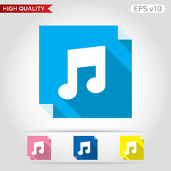 Music icon. Button with music icon. Modern UI vector.