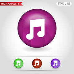 Music icon. Button with music icon. Modern UI vector.