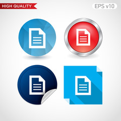 Document icon. Button with document icon. Modern UI vector.