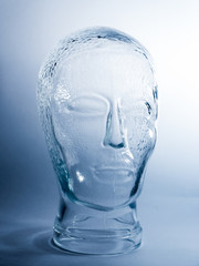 Transparent Glass Head Sculpture