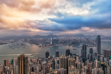 Fototapeta premium Victoria Harbor of Hong Kong,modern Asian city.