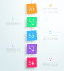 Infographic 5 Steps In 3d Hanging Signs Template D