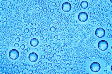 Detail of water drops and bubbles