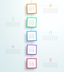 Infographic 5 Steps In 3d Hanging Signs Template C