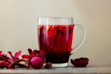 Cup of rose tea