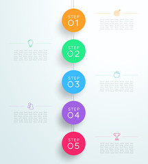 Infographic 5 3d Circle Steps Hanging Template D