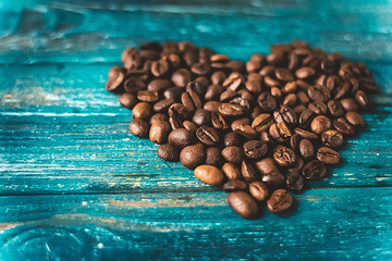 
coffee beans on a blue background
