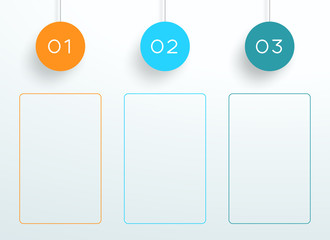 Infographic 3d Circle Steps 1 to 3 Hanging Signs Template D