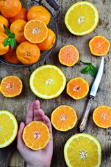 Oranges and tangerines