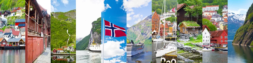 Photo sur Plexiglas Scandinavie collage de photos de la Norvège