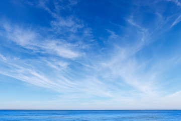 Plakat beautiful blue sky with white Cirrus clouds