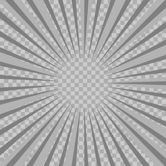 Abstract comic book flash explosion radial lines background. Vector illustration for superhero design. Bright black white light strip burst. Flash ray blast glow. Manga cartoon hero fight print stamp