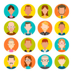 16 male and female avatar set