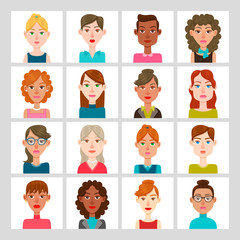 Women avatar set
