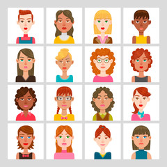 Women avatar set