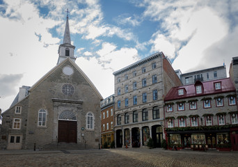 Place Royale (Royal Plaza) and Notre Dame des Victories Church - Quebec City, Quebec, Canada