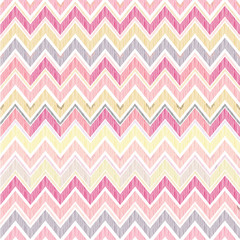 Abstract geometric seamless pattern. Fabric doodle zig zag line background