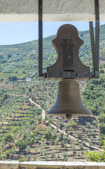 Fototapeta premium Small bell with panoramic view of vineyards, Portugal