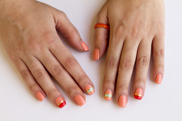 Manicure - Beauty treatment photo of nice manicured fingernails.