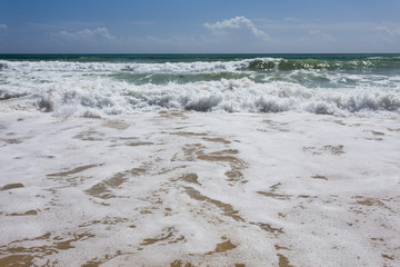 Beautiful mediterranean water lapping on the shore
