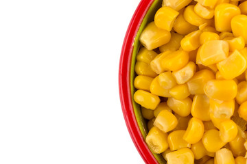 sweet canned corn in bowl