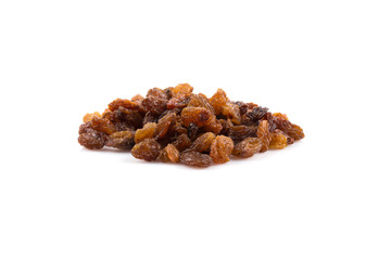 Sweet raisins on white