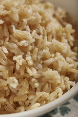 A bowl of cooked brown basmati rice