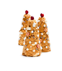 Christmas  tree cookies isolated in white background