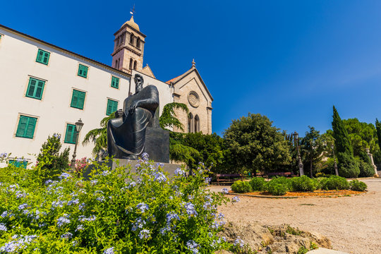 July 20, 2016:  The gardens of the old town of Sibenik, Croatia