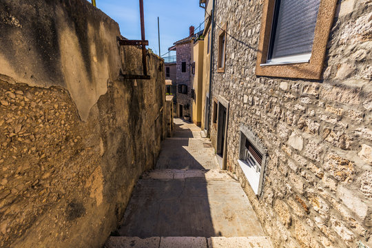 July 20, 2016:  Street in the old town of Sibenik, Croatia