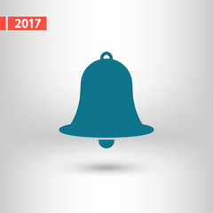 Bell icon, vector illustration. Flat design style 