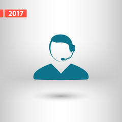Call center icon, vector illustration. Flat design style