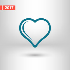 Heart Icon, vector illustration. Flat design style