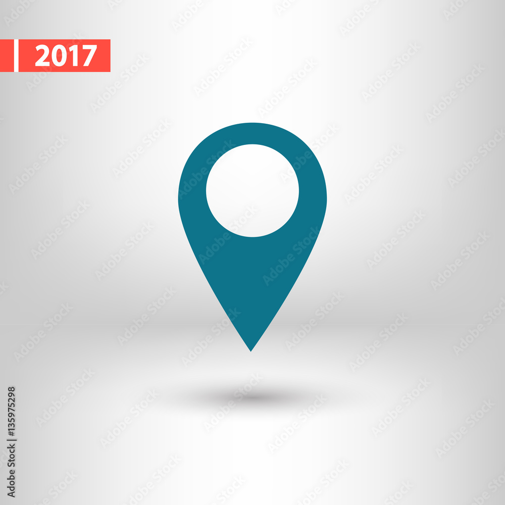 Poster map pointer flat icon, vector illustration. flat design style