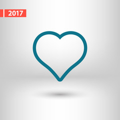Heart Icon, vector illustration. Flat design style