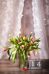 beautiful spring tulips for greettings cards of valentines day