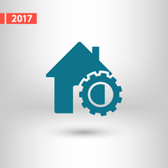 setting parameters, house icon, vector illustration. Flat design