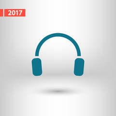 headphones  icon, vector illustration. Flat design style