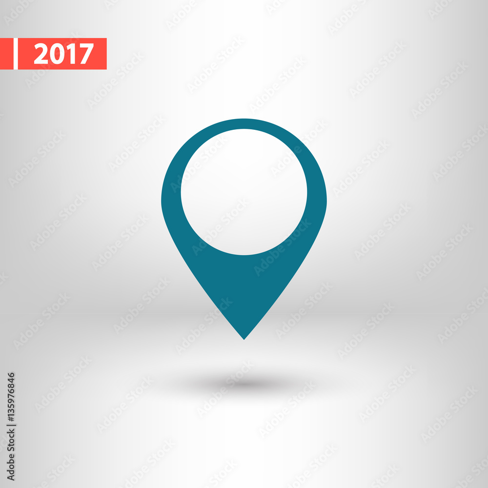 Poster map pointer flat icon, vector illustration. flat design style