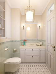 Fototapeta na wymiar Small bathroom in luxury home