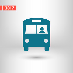 Bus icon, vector illustration. Flat design style