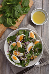 Spinach and eggs salad