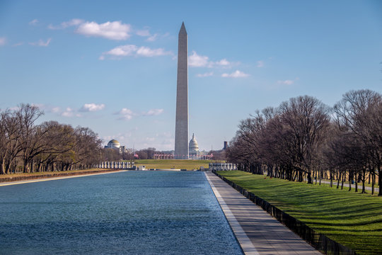 Washington Monument and reflection pool - Washington, D.C., USA
