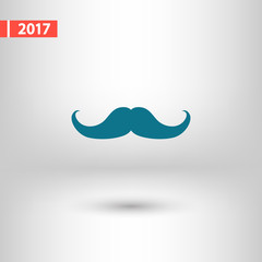 mustache  icon, vector illustration. Flat design style 